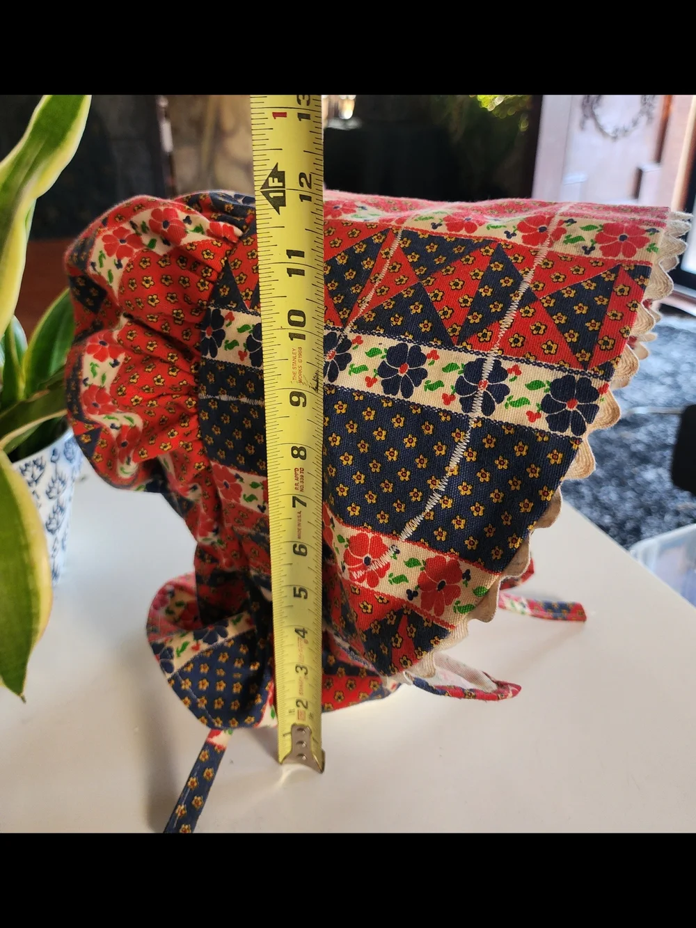 Vintage Handmade 70s Prairie Sun Bonnet Patchwork Calico Cottagecore HollyHobbie
